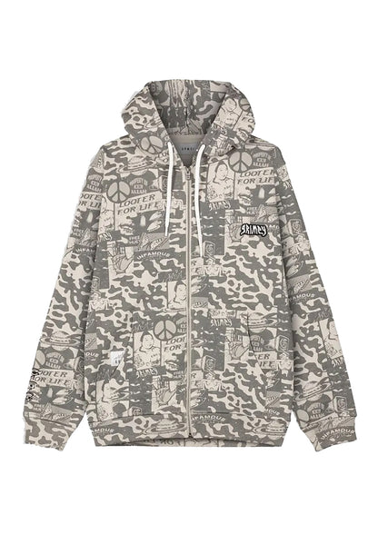 Peace Within All Over Print Zipper Hoodie