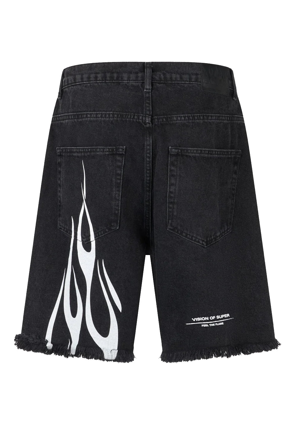 Denim Shorts with Printed Flames
