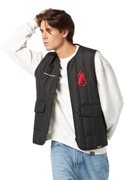 Gilet with Flames Patch