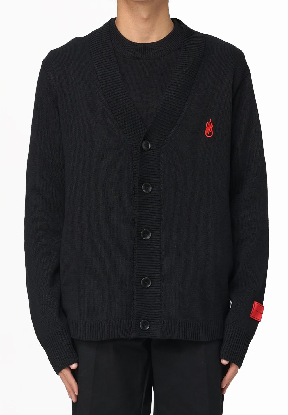 Cardigan With Flames And Logo