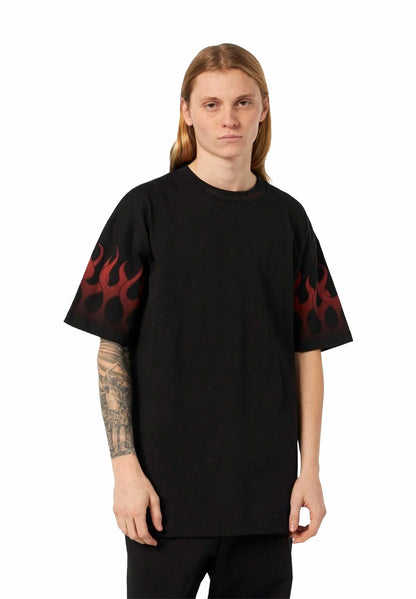 T-Shirt With Red Flames