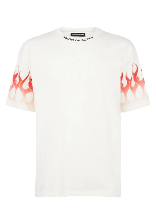T-shirt with Red Flames