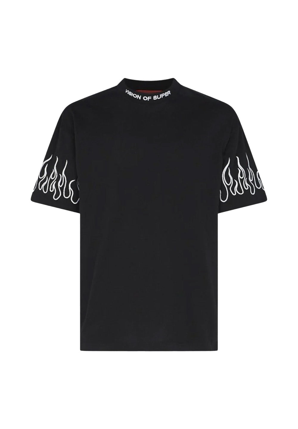 T-Shirt With Embroidered Flames