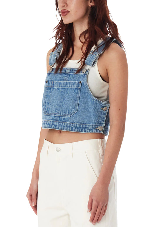 Obey Cropped Overall Denim Top