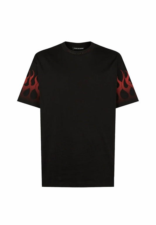 T-Shirt With Red Flames